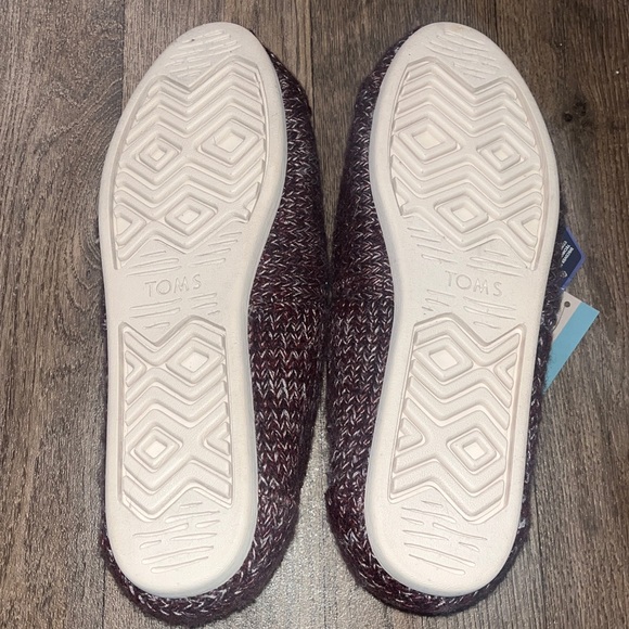 Tom’s alpargata Burgundy sweater knit size 10 women’s slip on shoe New w tags - Picture 11 of 17